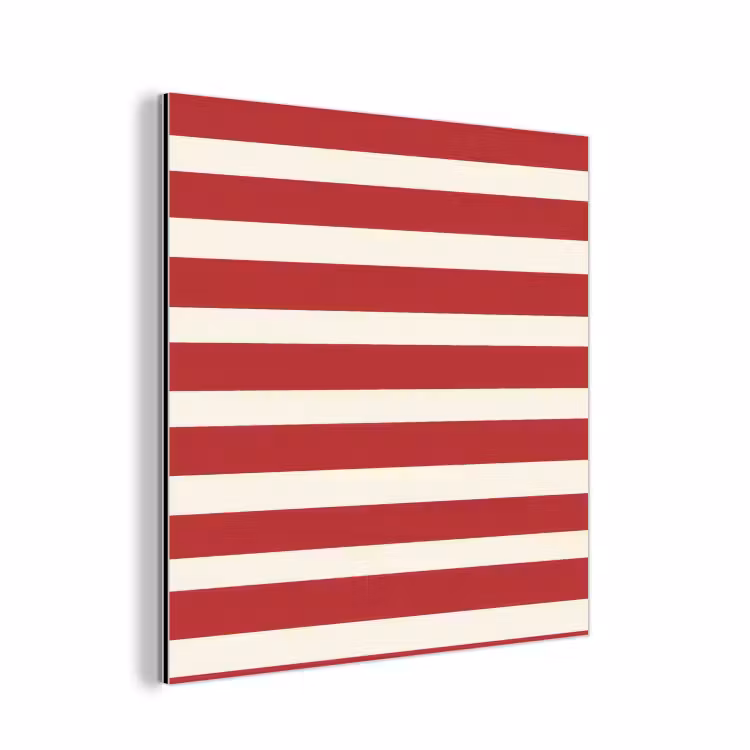 Aluminium schilderij - Strepen - Patroon - Rood — 1