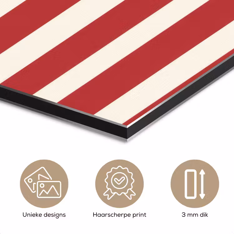 Aluminium schilderij - Strepen - Patroon - Rood — 7