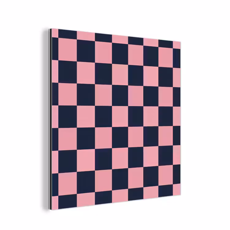 Aluminium schilderij - Traditioneel - Patroon - Blauw - Roze — 1