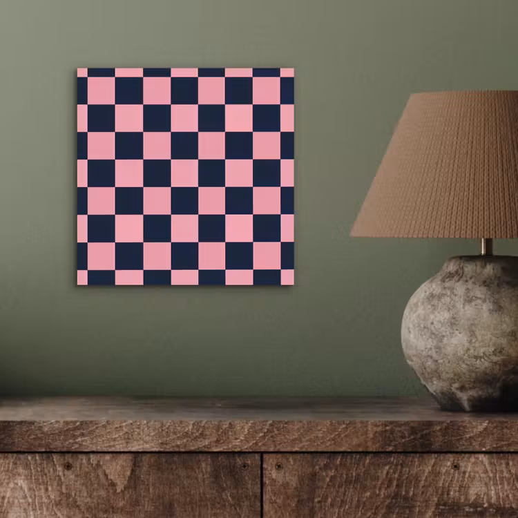 Aluminium schilderij - Traditioneel - Patroon - Blauw - Roze — 3