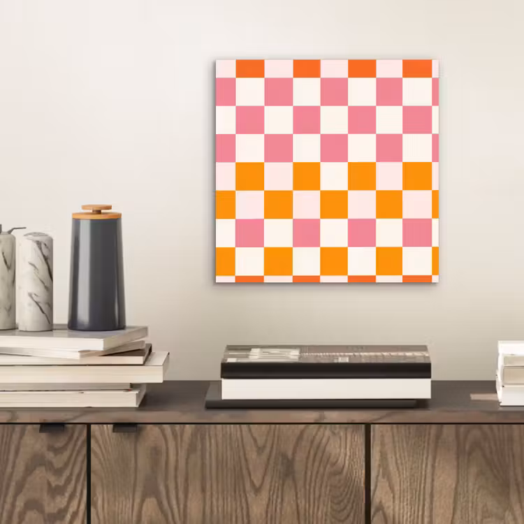 Aluminium schilderij - Vierkant - Patroon - Oranje — 2