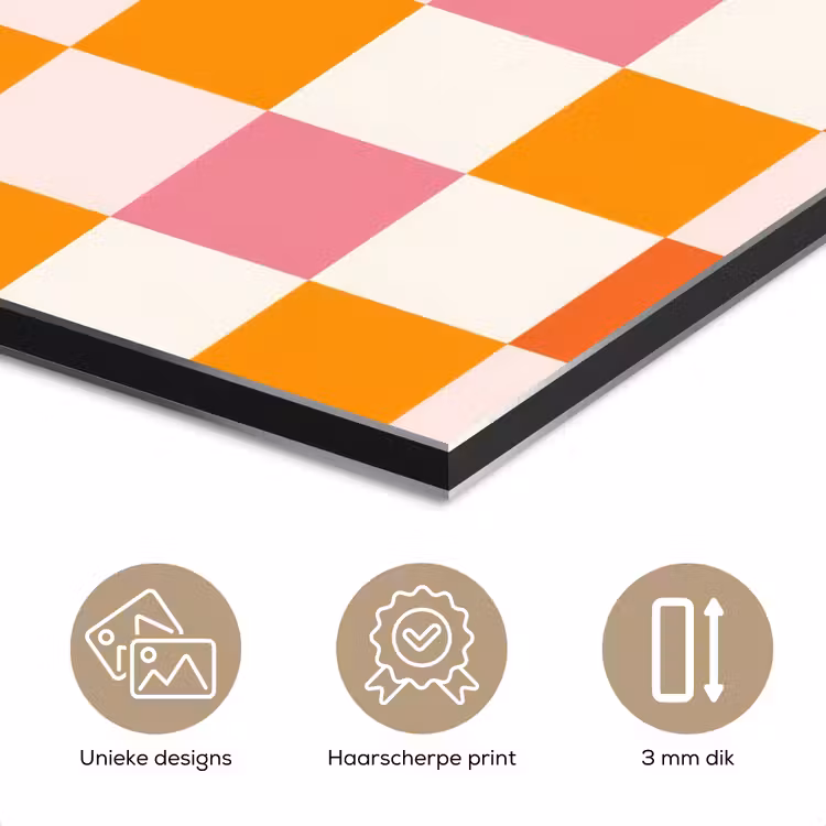 Aluminium schilderij - Vierkant - Patroon - Oranje — 7