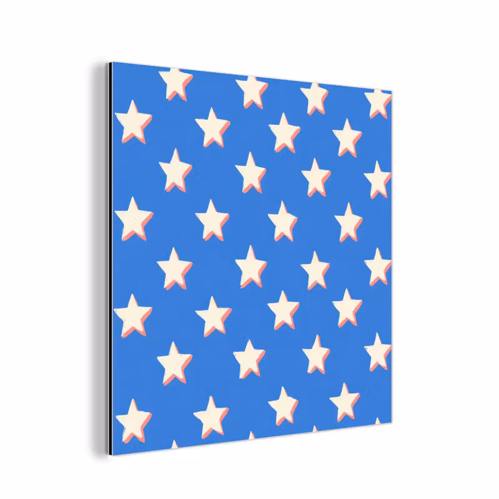 Aluminium schilderij - Sterren - Patroon - Blauw — 1