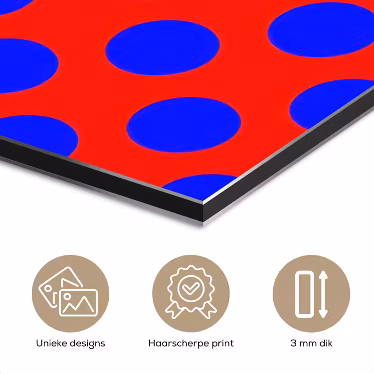 Aluminium schilderij - Dots - Klassiek - Rood — 7