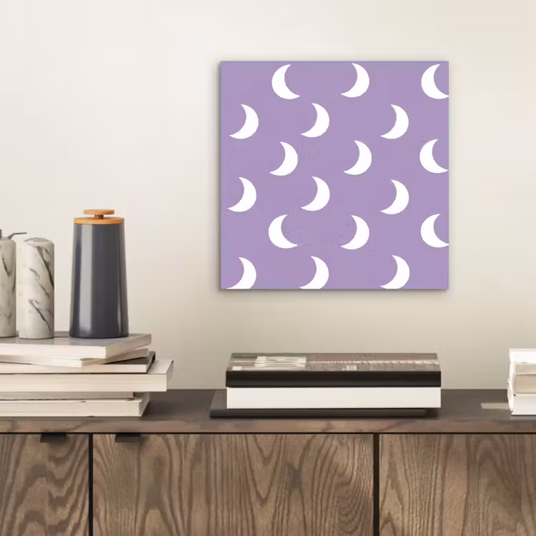 Aluminium schilderij - Manen - Patroon - Paars — 2