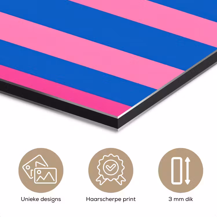 Aluminium schilderij - Modern - Optisch - Roze — 7