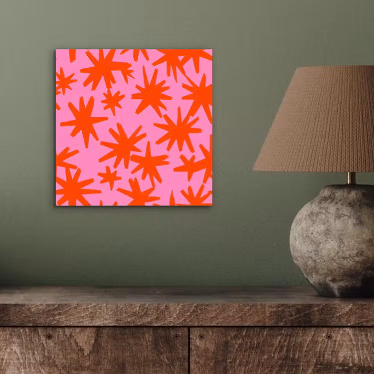 Aluminium schilderij - Modern - Sterren - Roze — 3