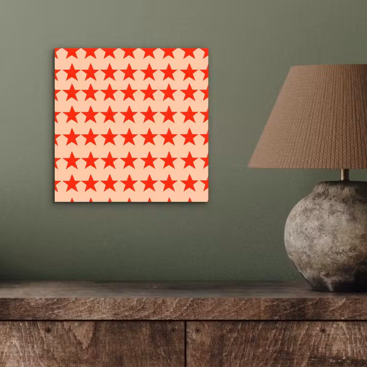 Aluminium schilderij - Patroon - Sterren - Rood — 3