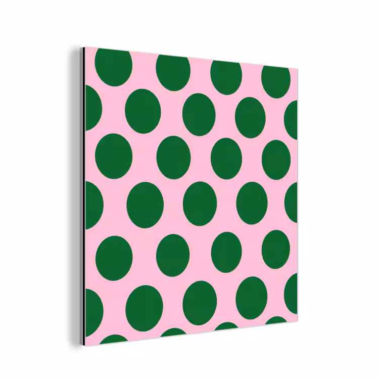 Aluminium schilderij - Polkadots - Patroon - Groen — 1