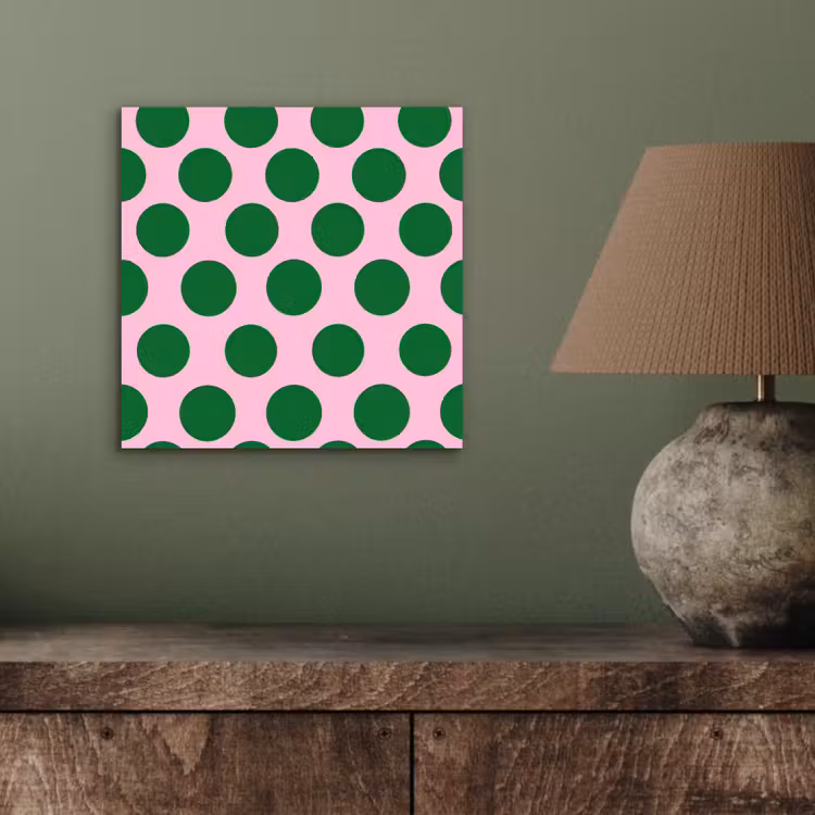 Aluminium schilderij - Polkadots - Patroon - Groen — 3