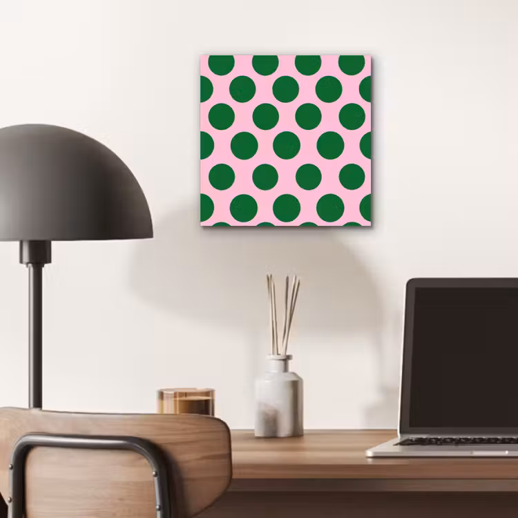 Aluminium schilderij - Polkadots - Patroon - Groen — 6
