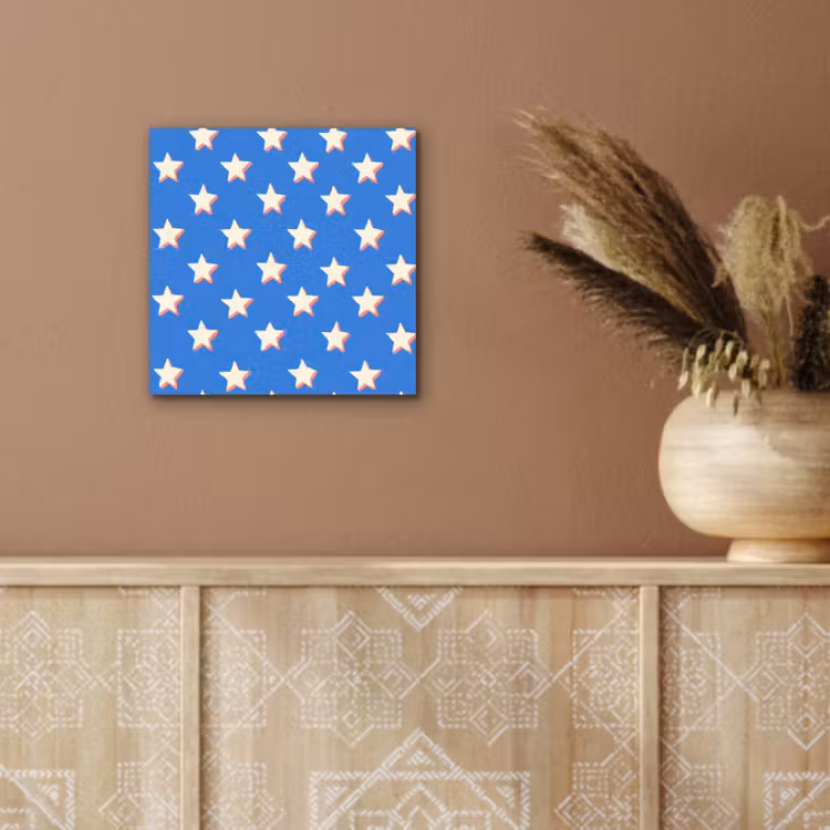 Aluminium schilderij - Sterren - Patroon - Blauw — 5