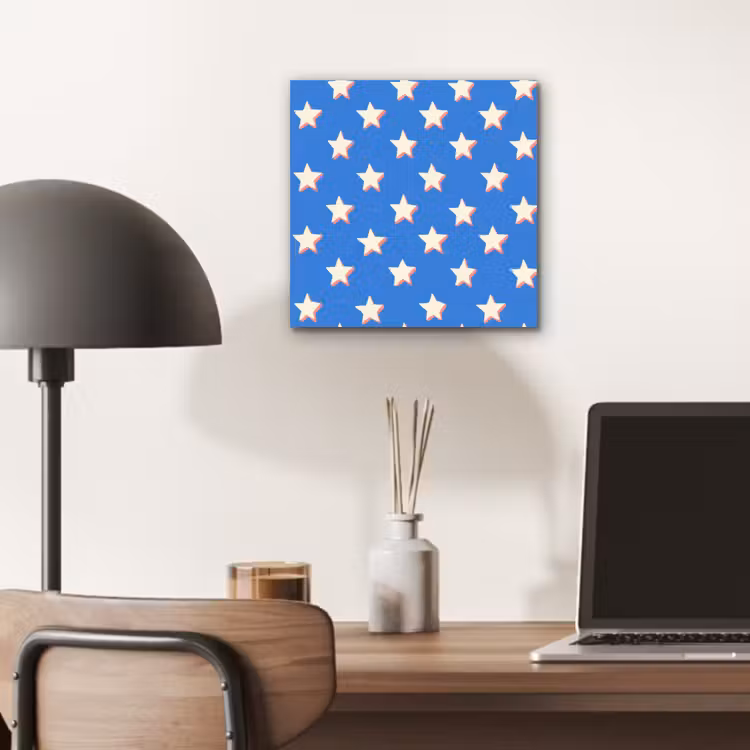 Aluminium schilderij - Sterren - Patroon - Blauw — 6