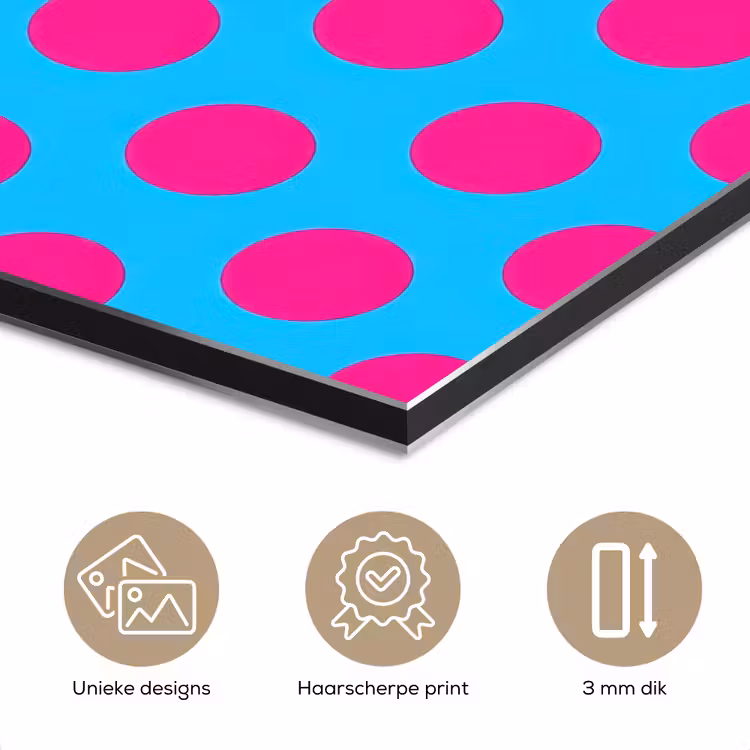 Aluminium schilderij - Stippen - Klassiek - Roze — 7