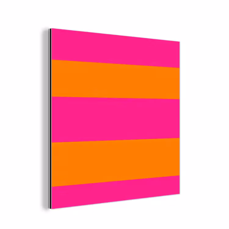 Aluminium schilderij - Strepen - Horizontaal - Roze — 1