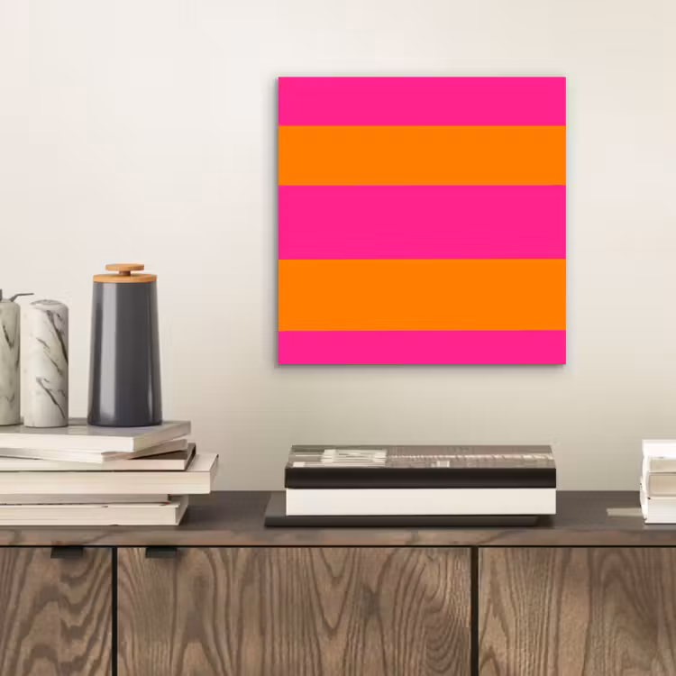 Aluminium schilderij - Strepen - Horizontaal - Roze — 2