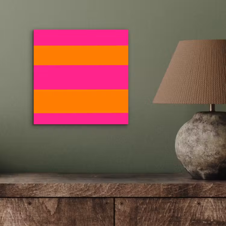 Aluminium schilderij - Strepen - Horizontaal - Roze — 3