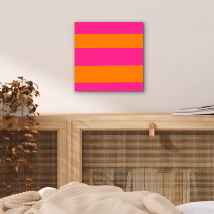 Aluminium schilderij - Strepen - Horizontaal - Roze — 4