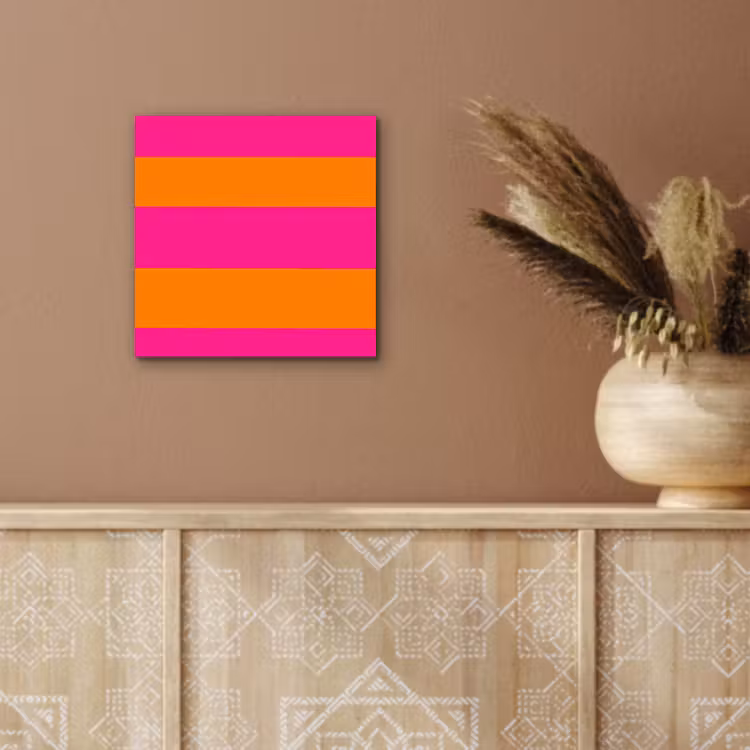 Aluminium schilderij - Strepen - Horizontaal - Roze — 5