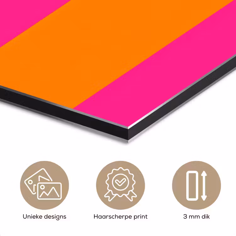 Aluminium schilderij - Strepen - Horizontaal - Roze — 7