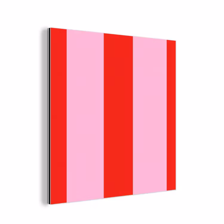 Aluminium schilderij - Strepen - Klassiek - Roze — 1