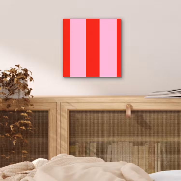 Aluminium schilderij - Strepen - Klassiek - Roze — 4