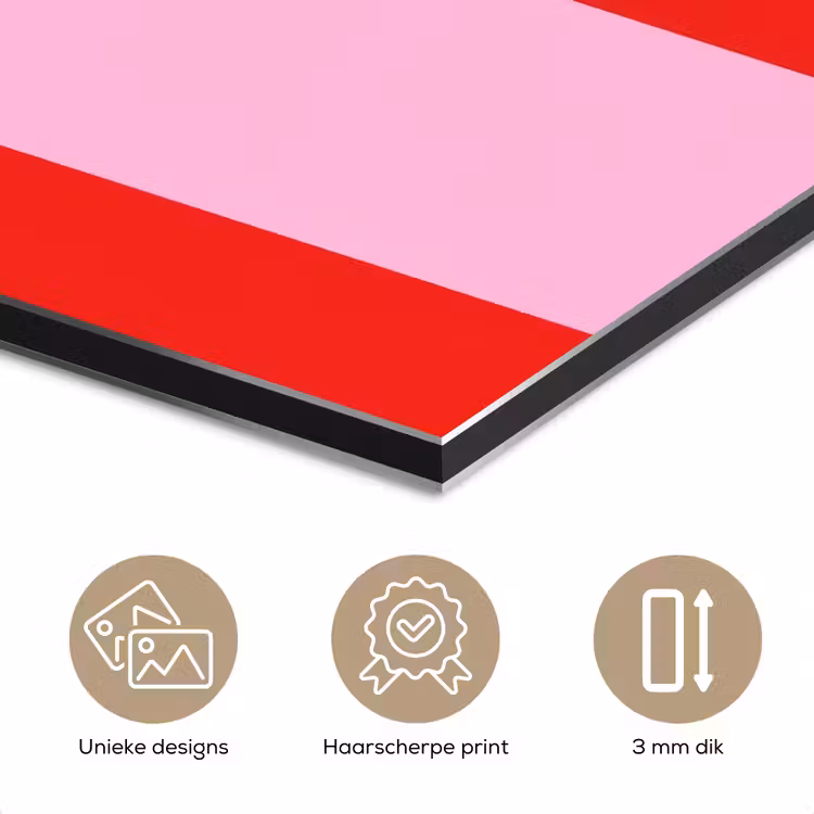 Aluminium schilderij - Strepen - Klassiek - Roze — 7