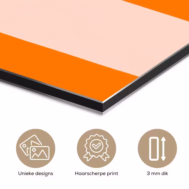 Aluminium schilderij - Strepen - Modern - Oranje — 7