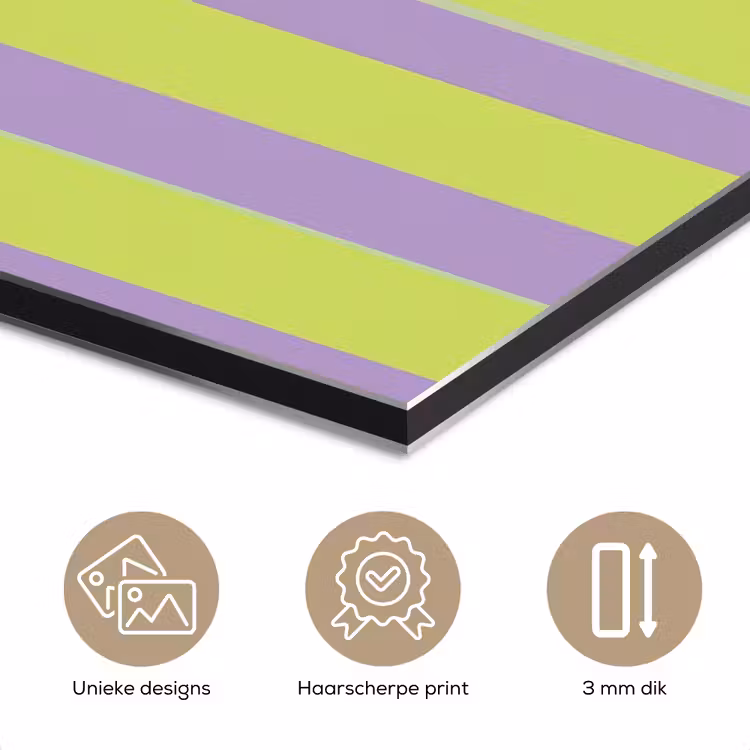 Aluminium schilderij - Strepen - Patroon - Groen — 7