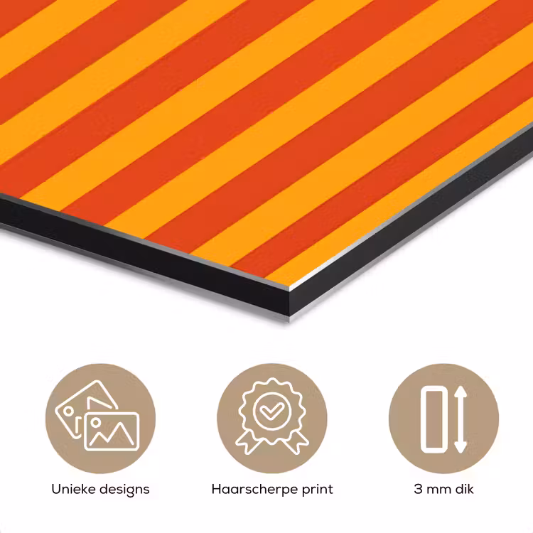 Aluminium schilderij - Strepen - Patroon - Oranje — 7