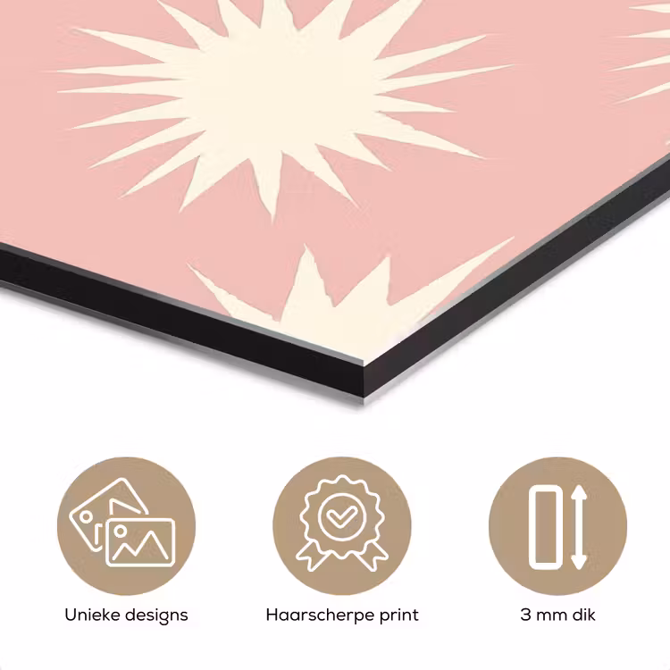 Aluminium schilderij - Zonnen - Patroon - Roze — 7