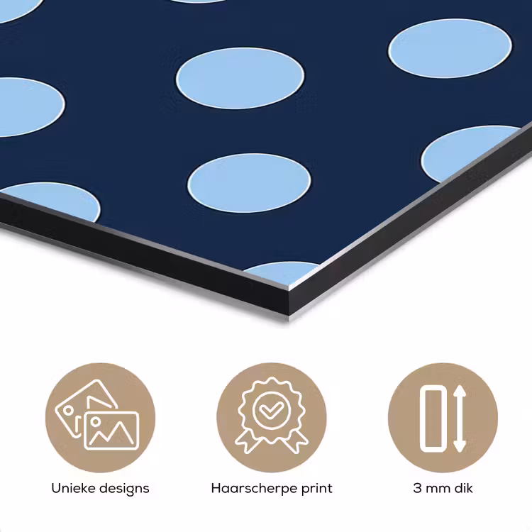 Aluminium schilderij - Klassiek - Dots - Blauw — 7