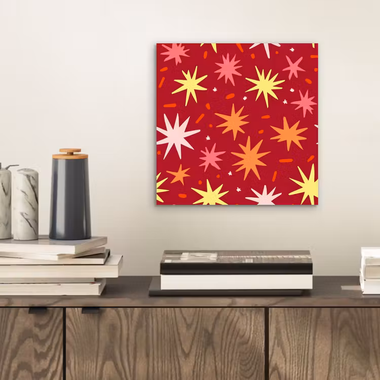 Aluminium schilderij - Sterren - Speels - Rood — 2