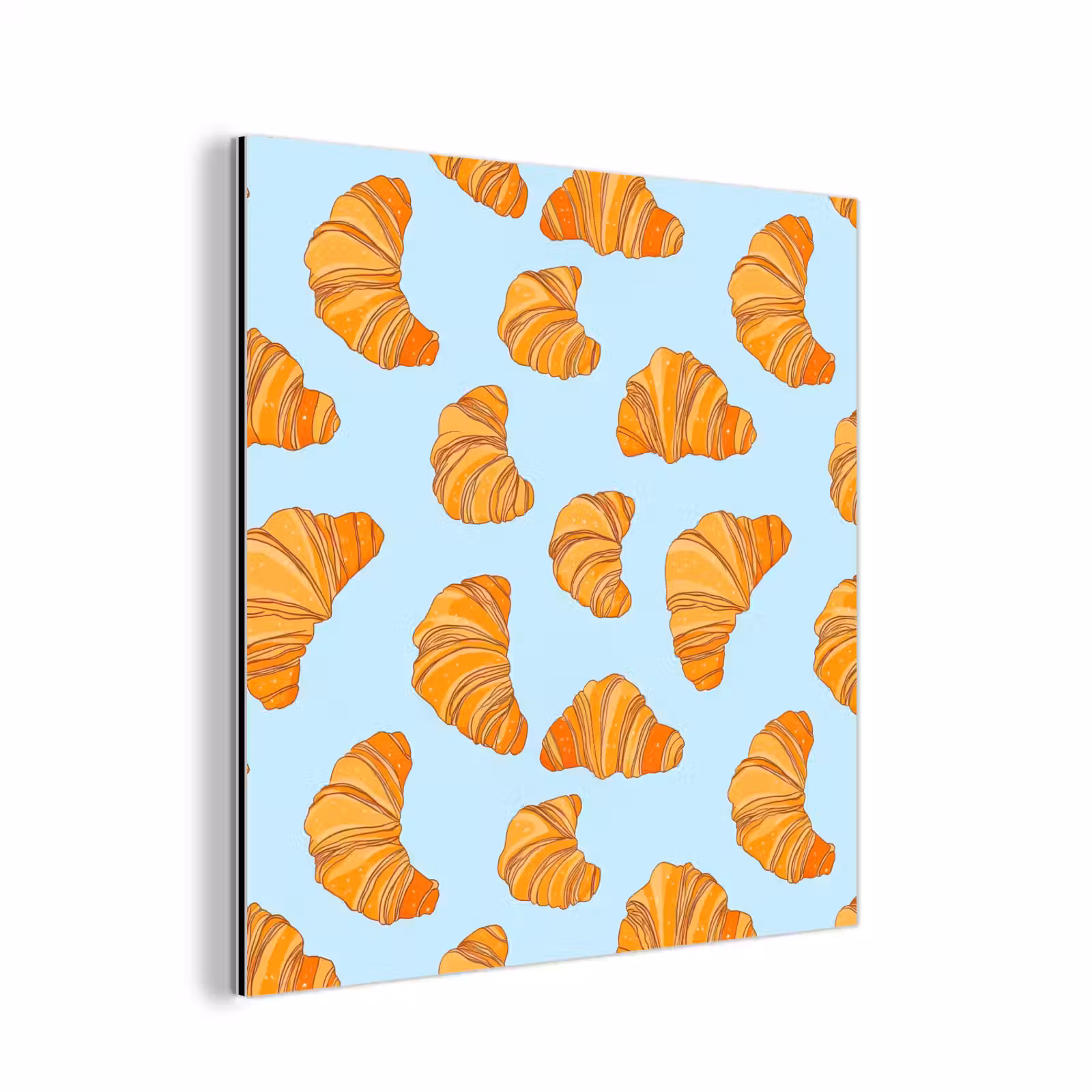 Aluminium schilderij - Croissant - Speels - Blauw — 1