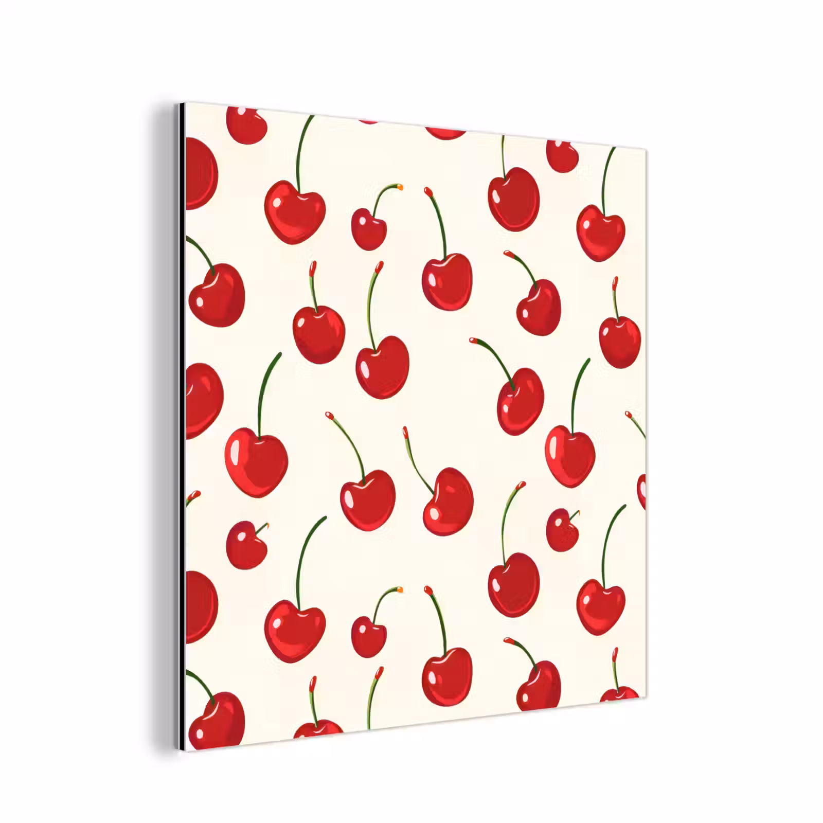 Aluminium schilderij - Kersen - Minimalistisch - Rood — 1