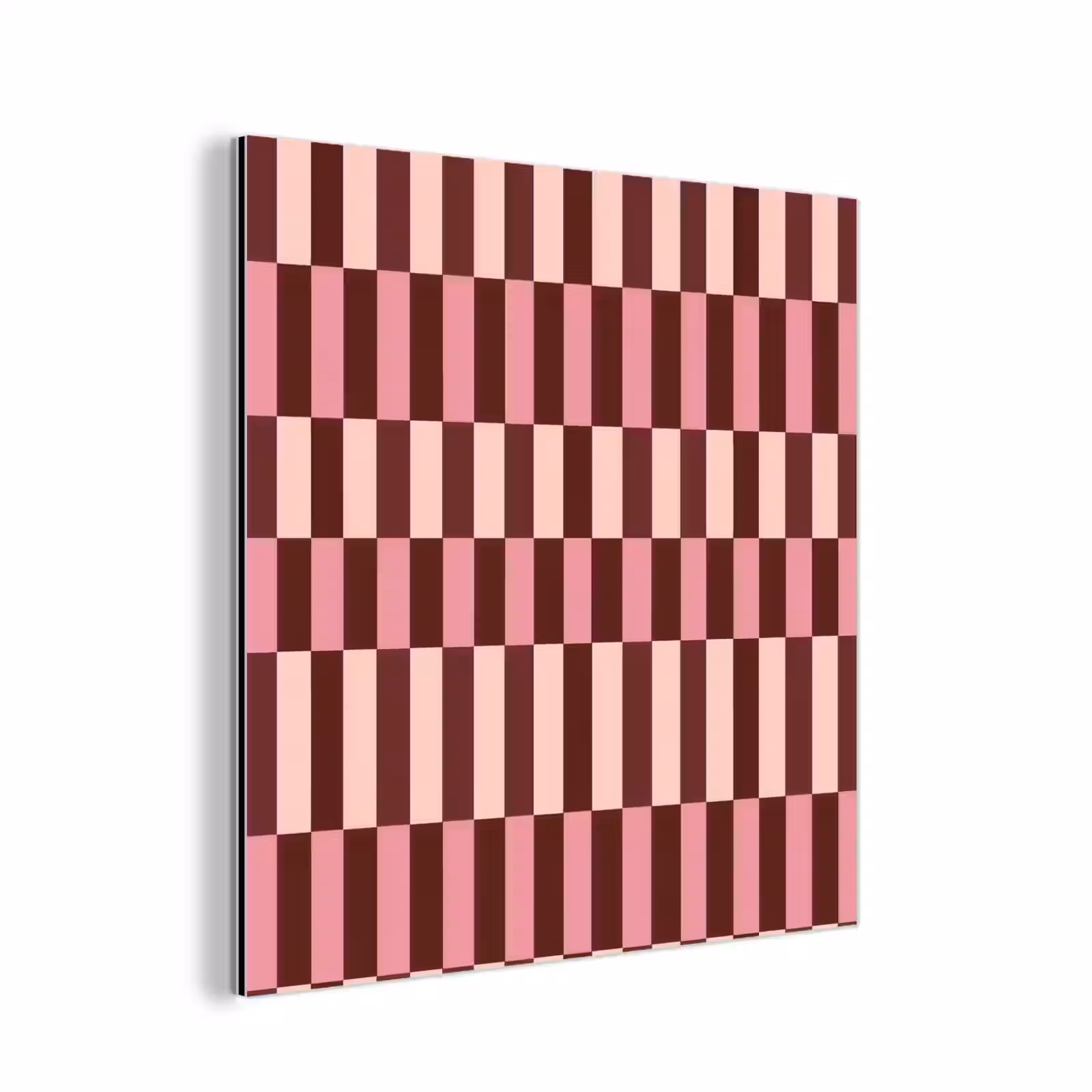 Aluminium schilderij - Roze - Rood - Blokjes — 1