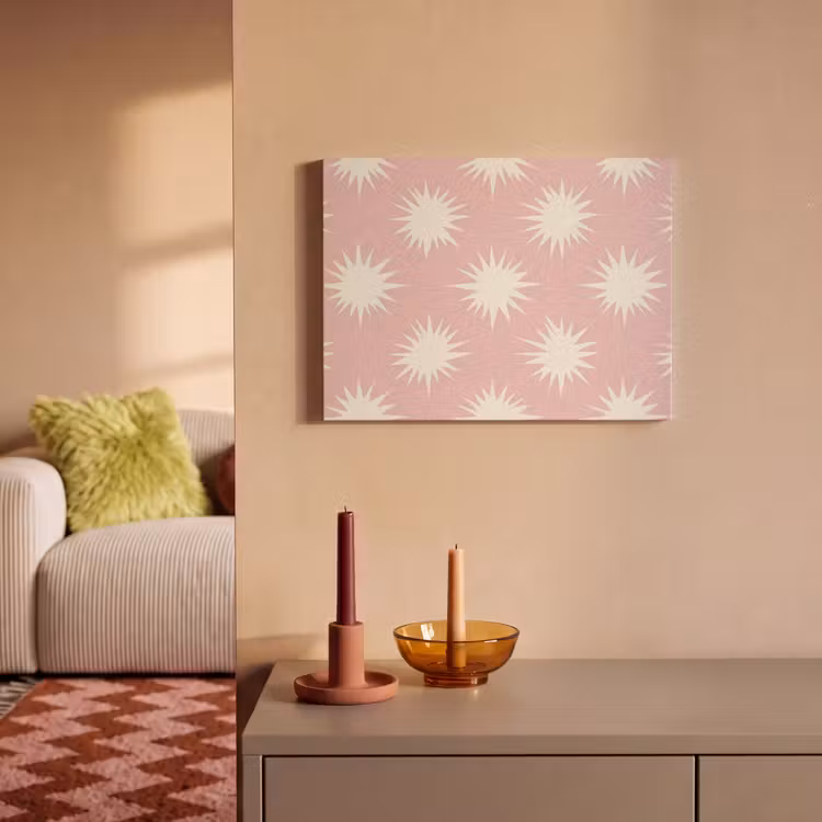 Akoestisch schilderij - Zonnen - Patroon - Roze — 2