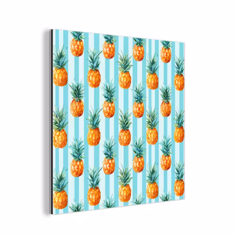Aluminium schilderij - Ananas - Strepen - Groen — 1