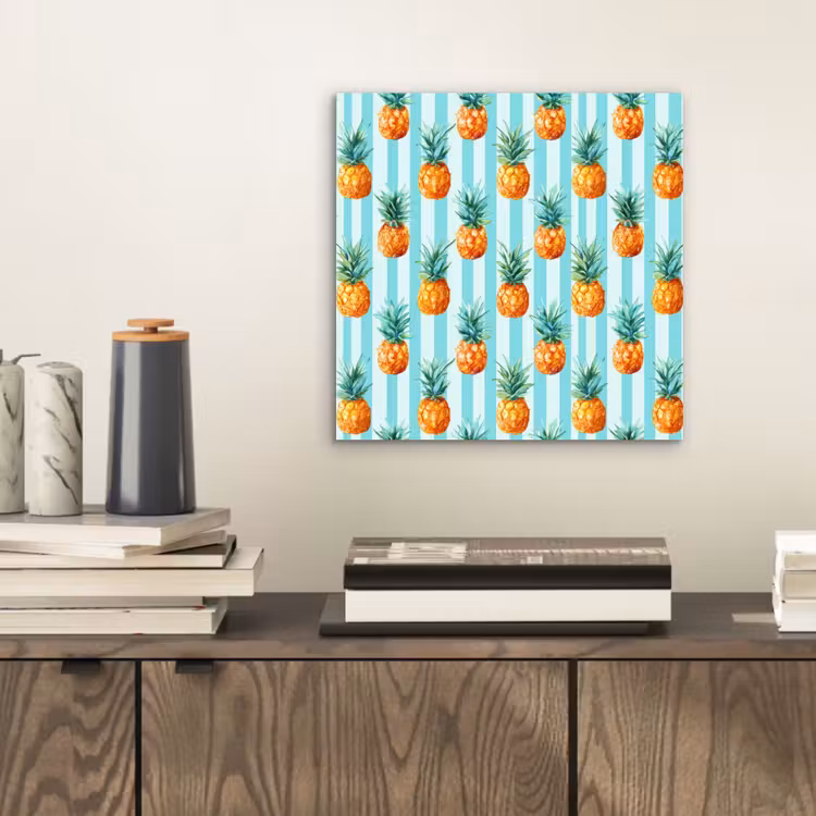 Aluminium schilderij - Ananas - Strepen - Groen — 2