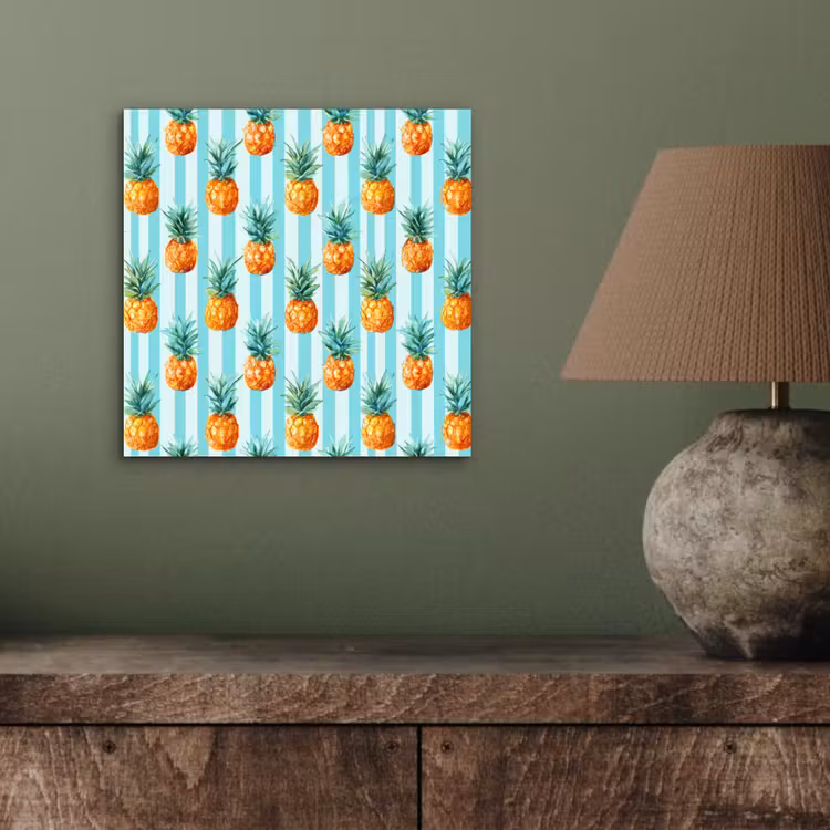 Aluminium schilderij - Ananas - Strepen - Groen — 3
