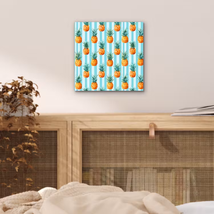 Aluminium schilderij - Ananas - Strepen - Groen — 4