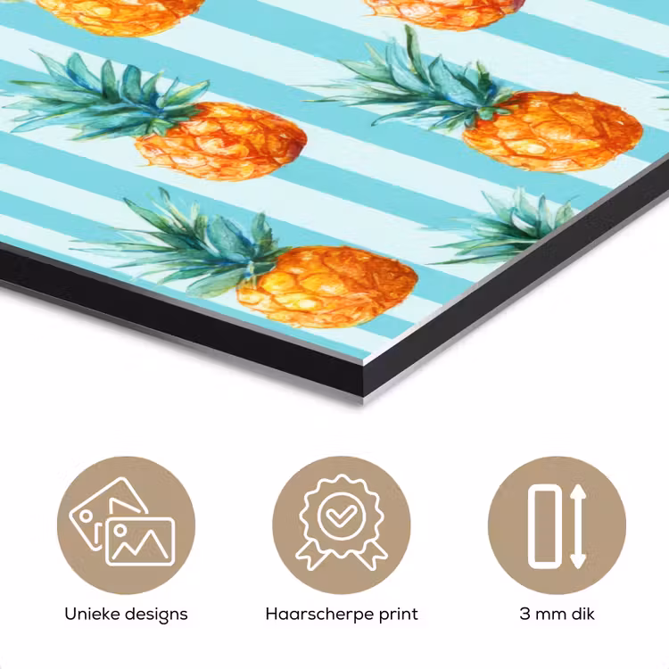Aluminium schilderij - Ananas - Strepen - Groen — 7