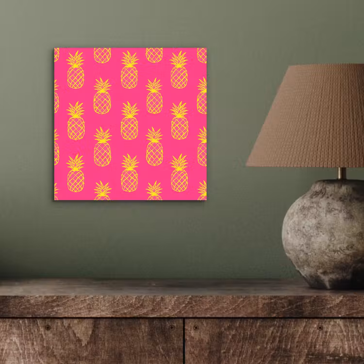 Aluminium schilderij - Ananas - Trendy - Roze — 3