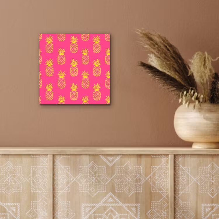 Aluminium schilderij - Ananas - Trendy - Roze — 5