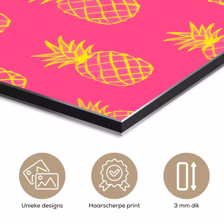 Aluminium schilderij - Ananas - Trendy - Roze — 7
