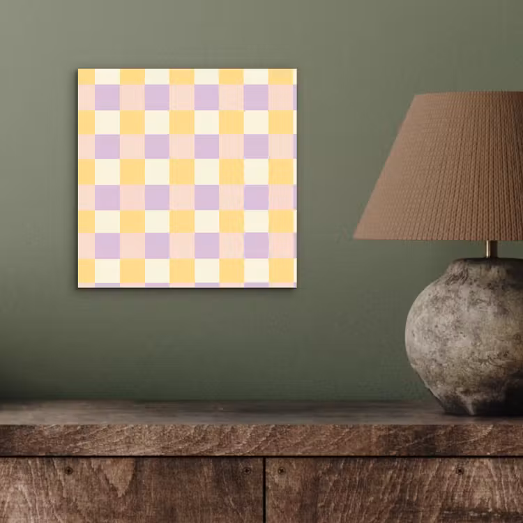Aluminium schilderij - Blokjes - Lila - Geel — 3