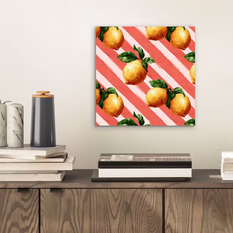 Aluminium schilderij - Citroen - Geïllustreerd - Oranje — 2