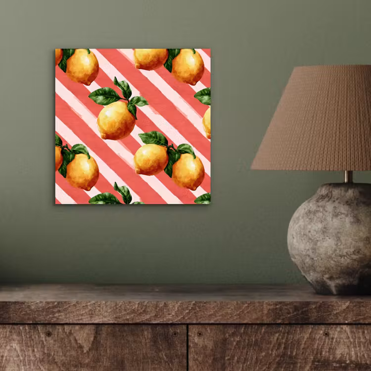 Aluminium schilderij - Citroen - Geïllustreerd - Oranje — 3