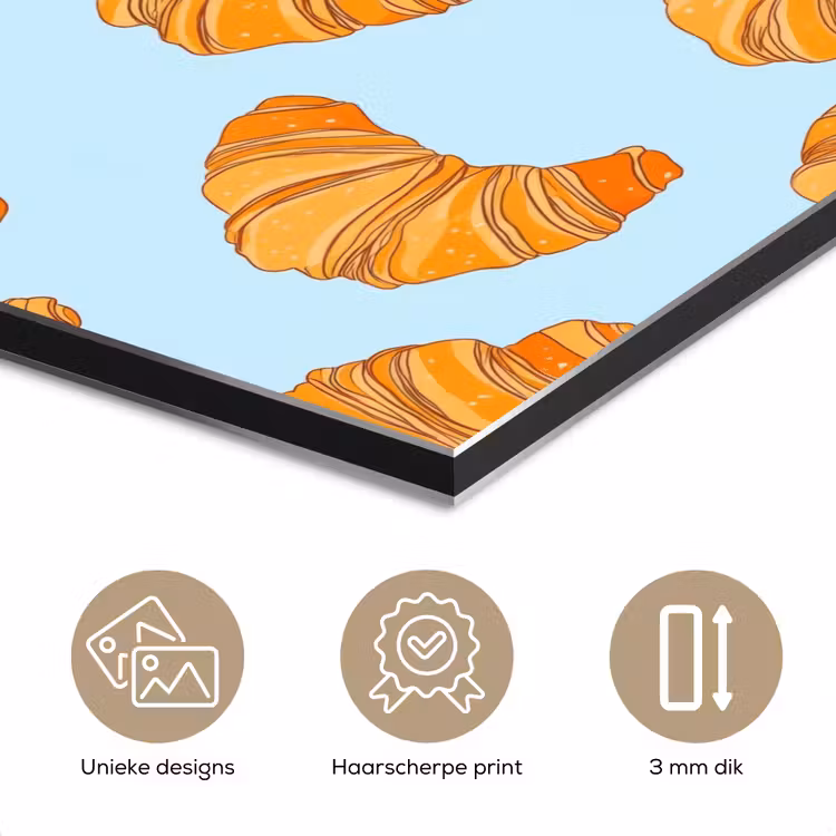 Aluminium schilderij - Croissant - Speels - Blauw — 7
