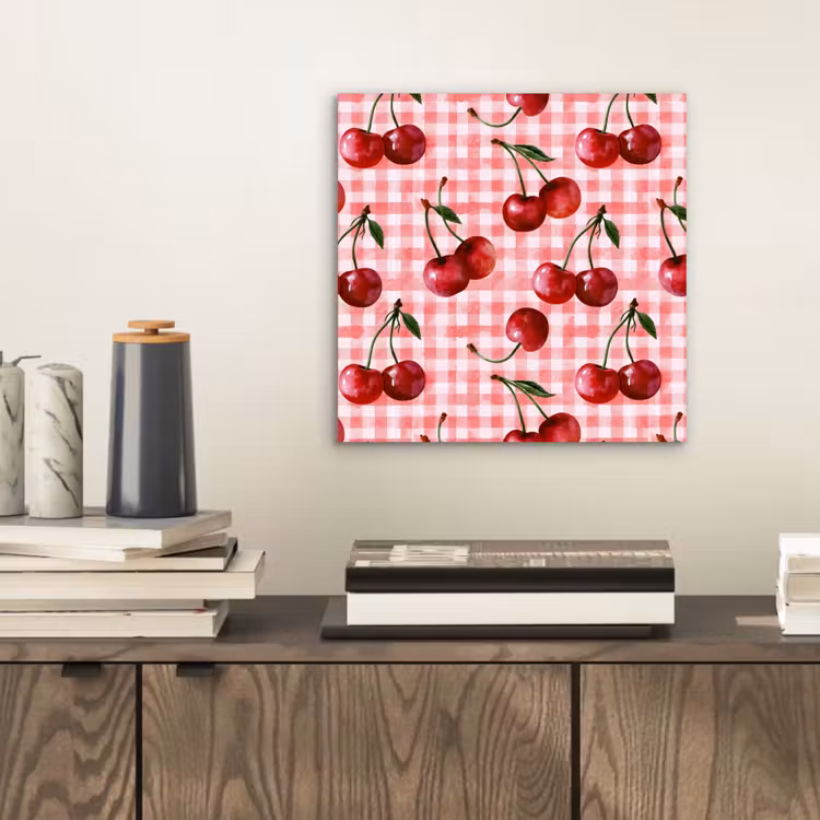 Aluminium schilderij - Kersen - Blokken - Rood — 2